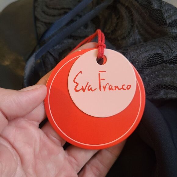 Eva Franco Dress NWT size 6 Navy Faux Leather Mini - Picture 9 of 9